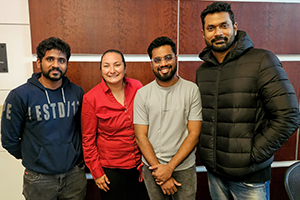 Lally students with student adviser