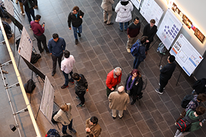 Students presenting their research posters.